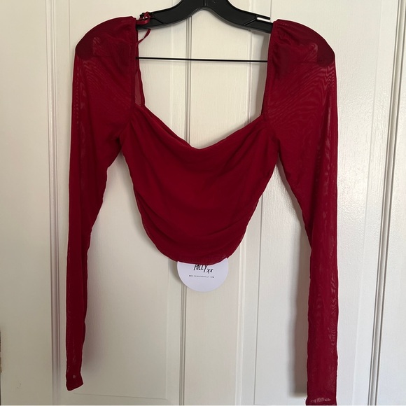 Princess Polly City Lights Long Sleeve Top Red - Picture 3 of 5